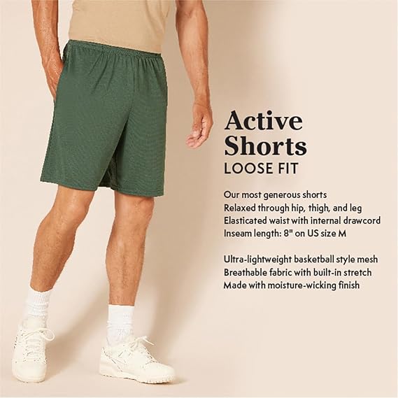 Men’s Athletic Basketball Gym Shorts – 2 Pack