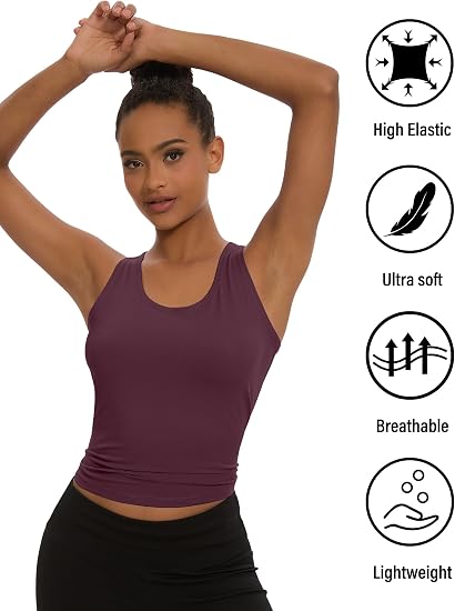 Dalavch Women’s Racerback Workout Tank Tops – 5 Pack