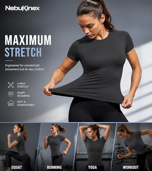 Women’s Compression Workout Shirts – 5 Pack
