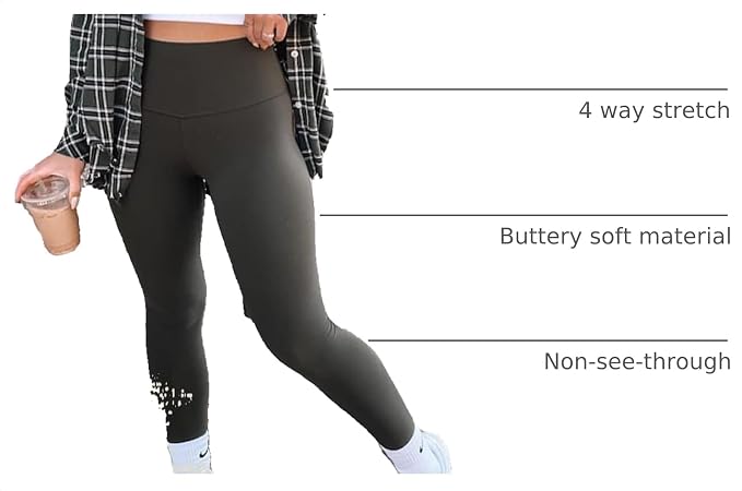 Women’s High-Waisted Workout Leggings – 3 Pack