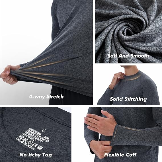 Men’s Long Sleeve Quick-Dry Shirts – 4 Pack