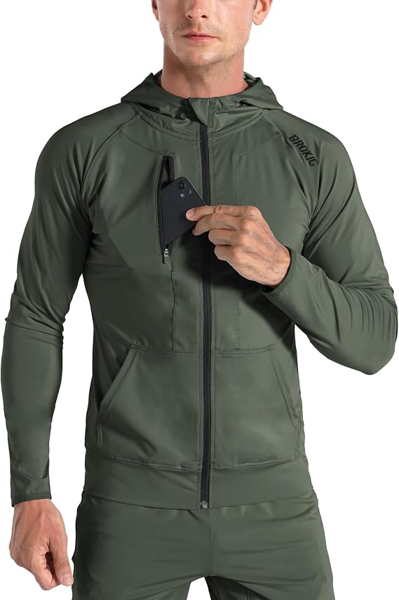BROKIG Men’s Windbreaker Running Jacket